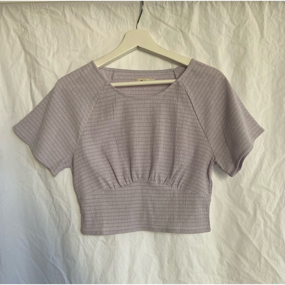 Madewell Shirred Crewneck Crop Top Size Medium - Picture 2 of 10